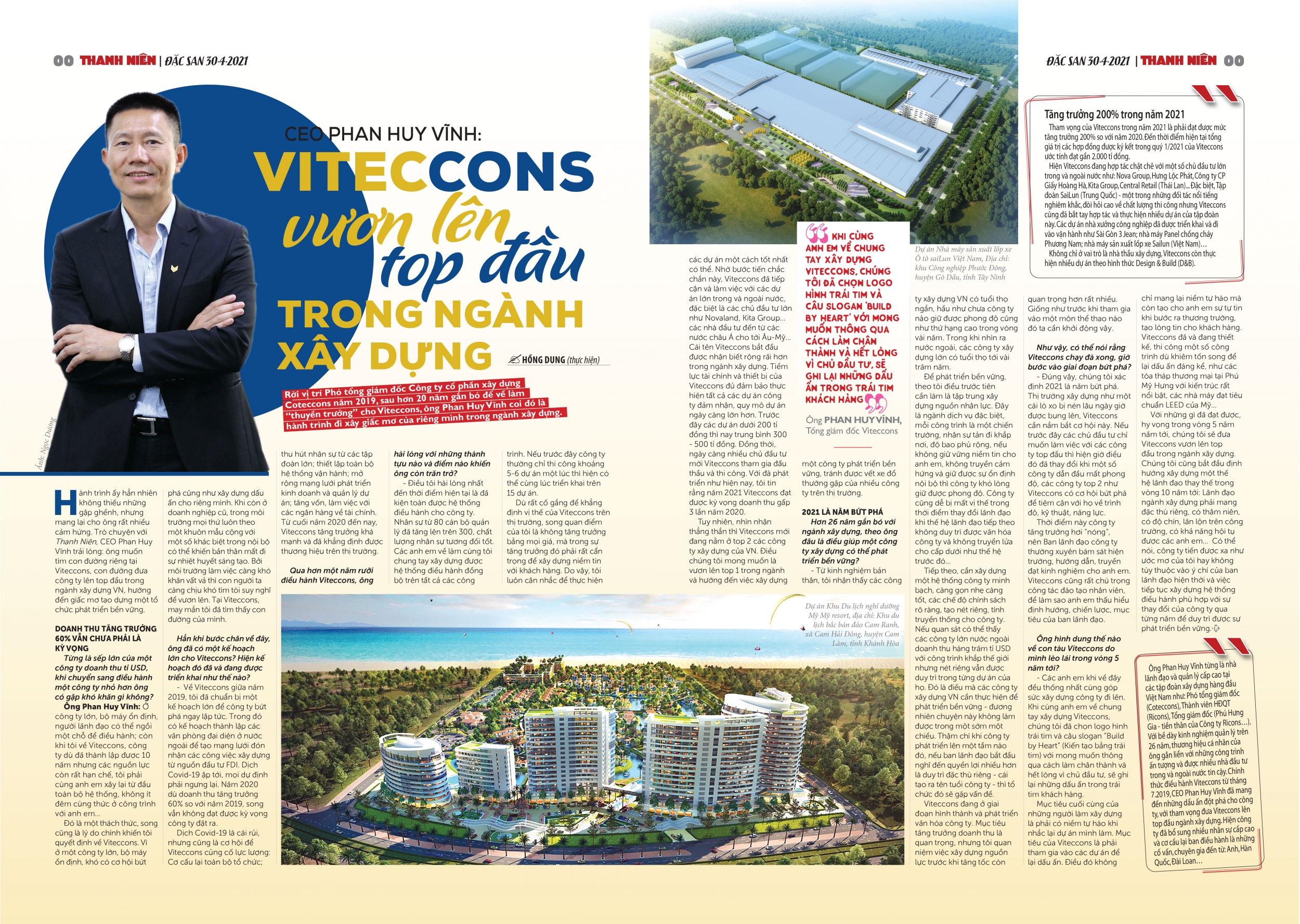 CEO Phan Huy Vĩnh: Viteccons vươn lên top đầu trong ngành xây dựng