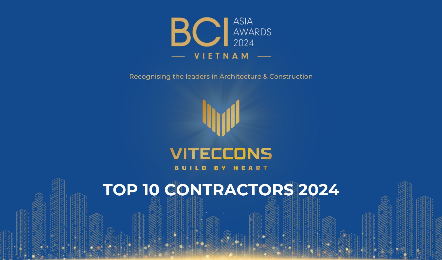 CHÚC MỪNG VITECCONS LỌT TOP 10 NHÀ THẦU VIỆT NAM BCI ASIA AWARDS 2024