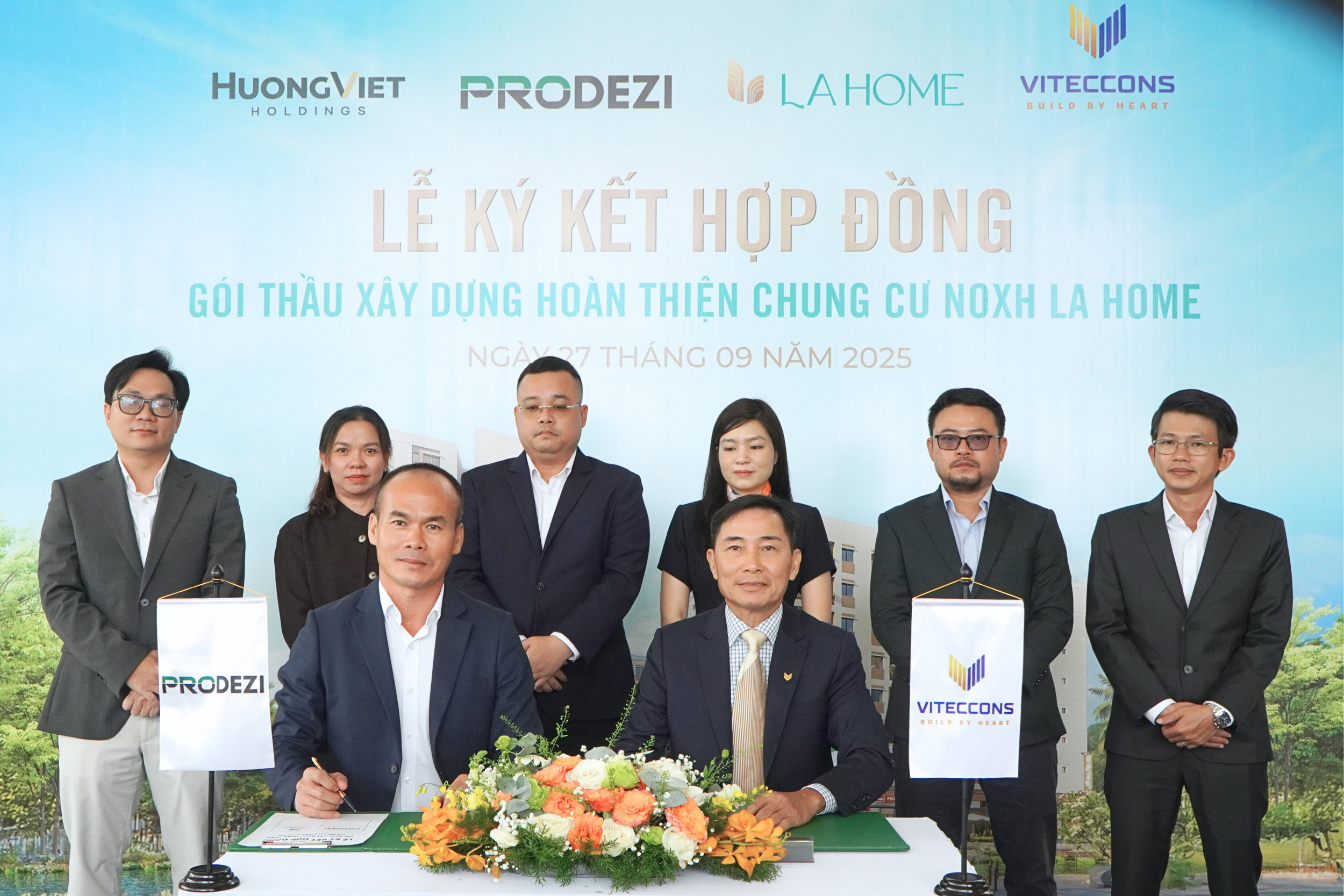 VITECCONS VÀ PRODEZI LONG AN KÝ KẾT HỢP ĐỒNG XÂY DỰNG CHUNG CƯ NOXH LA HOME