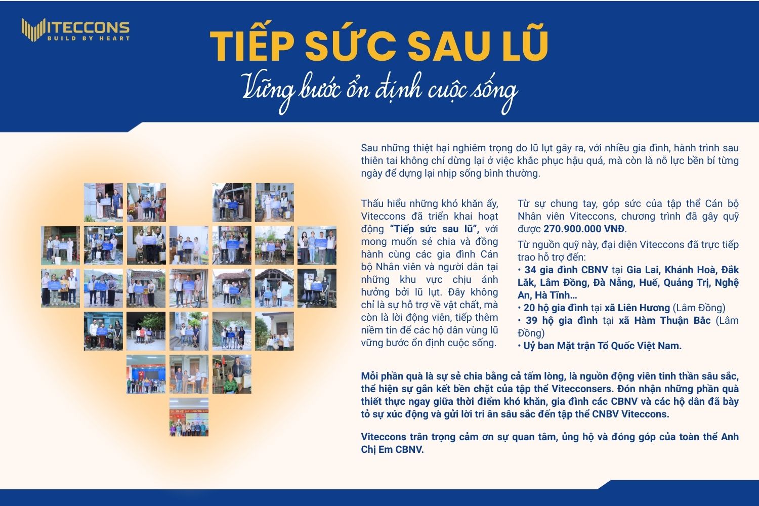 TIẾP SỨC SAU LŨ - ĐỒNG HÀNH TÁI THIẾT, VỮNG BƯỚC ỔN ĐỊNH CUỘC SỐNG SAU LŨ